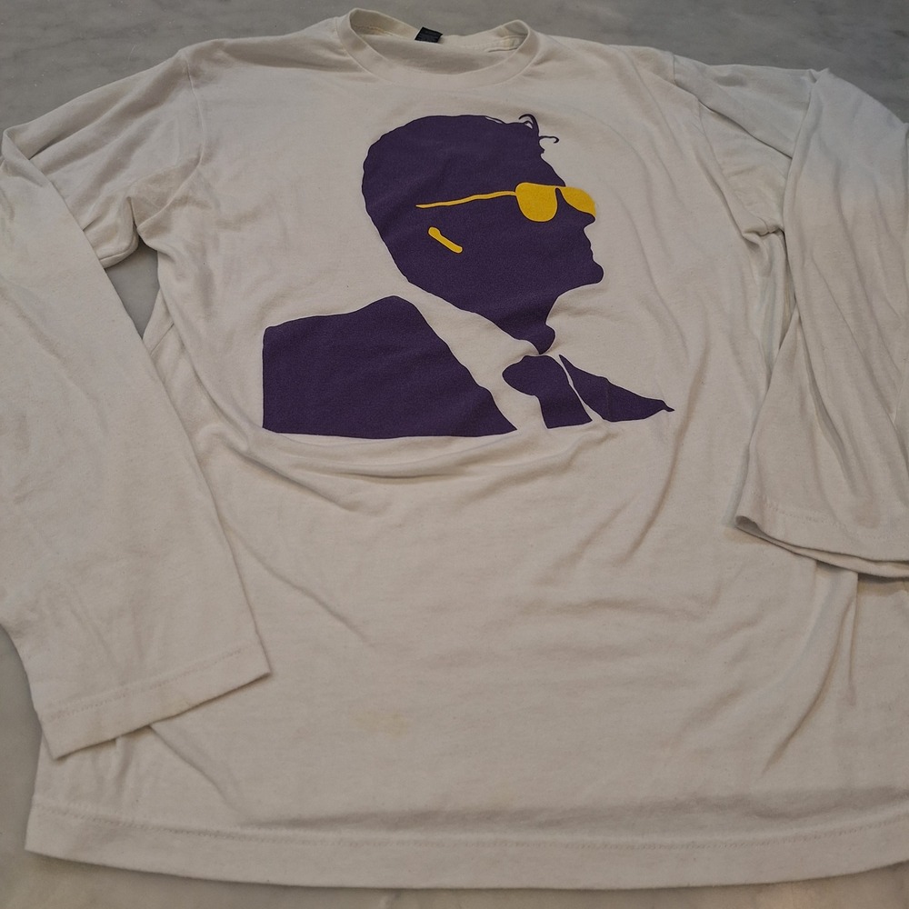 Tultex LSU Joe Burrow Graphic Long Sleeve Shirt Mens Lg White Purple Yellow Tee